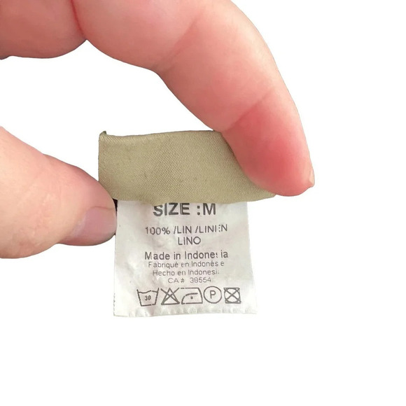 Tara Vao Linen Side Pocket Lagenlook Pants in Black Gray Stripe Size Medium - Picture 9 of 11